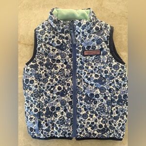 Girls Vineyard Vines Floral Puffer Vest - 2T